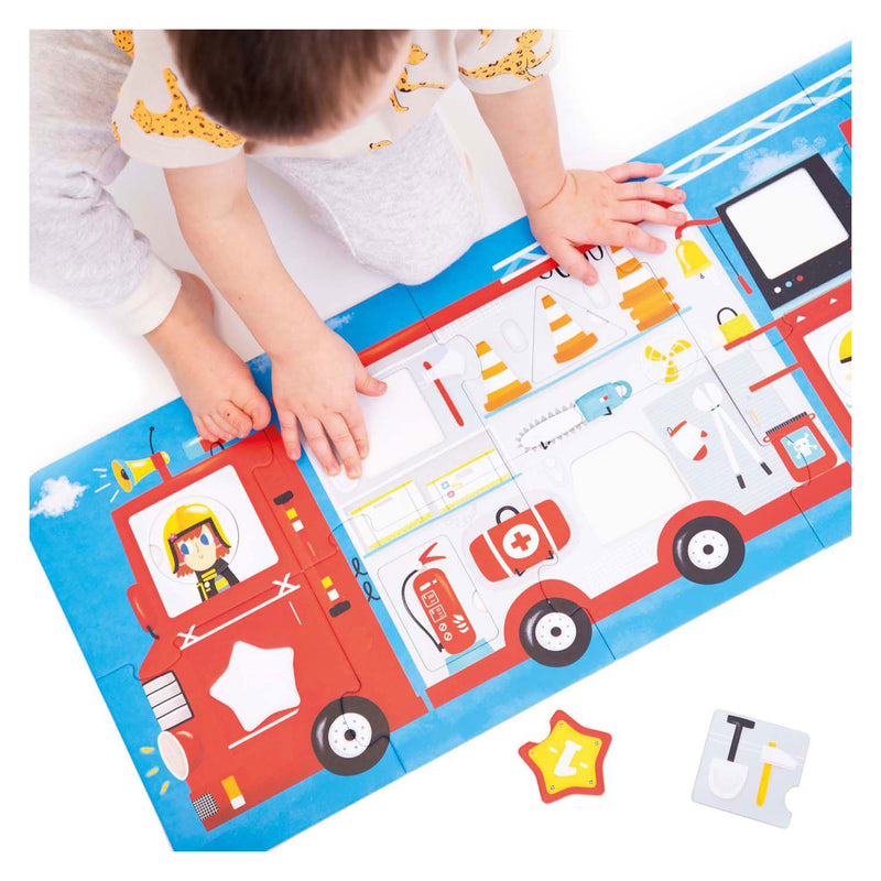 Load image into Gallery viewer, Banana panda - maak de puzzel passend brandweerwagen - 23st.
