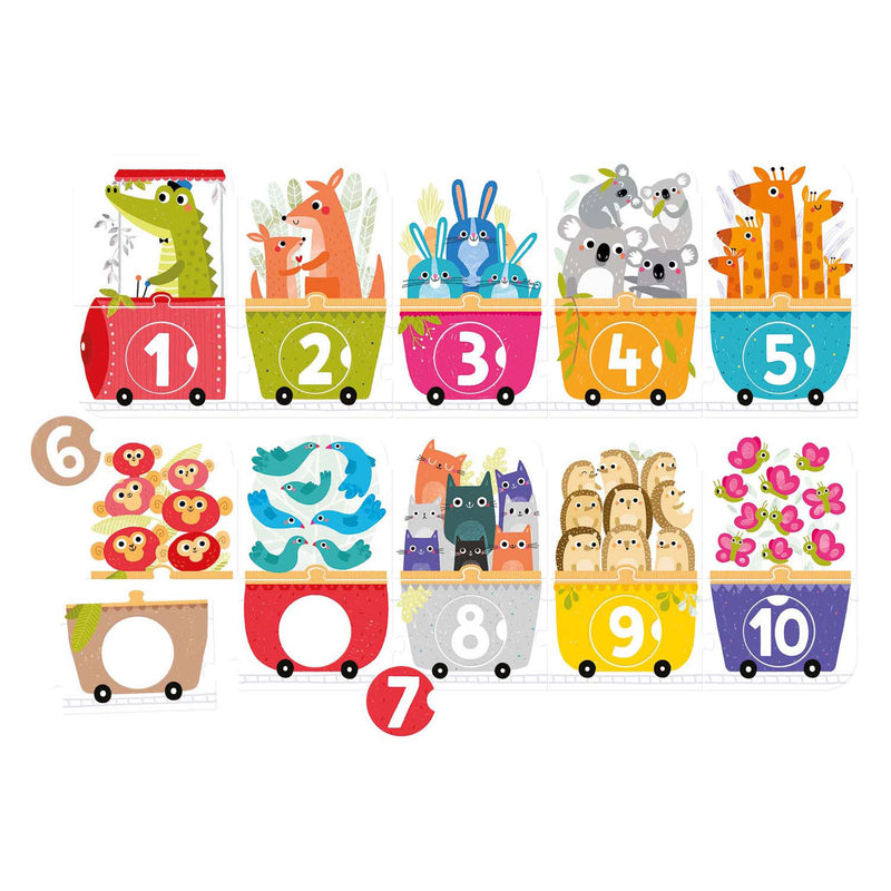 Load image into Gallery viewer, Banana panda - maak de puzzel passend nummer trein - 30st.
