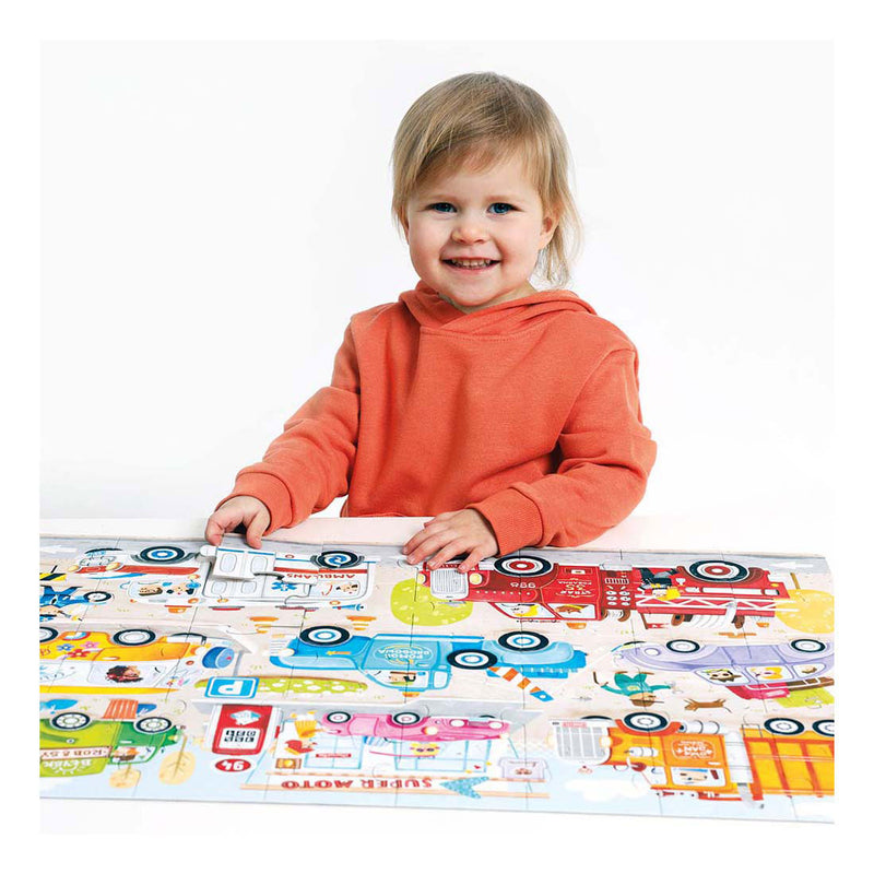 Afbeelding laden in galerijviewer, Banana panda puzzel auto's - educatief speelgoed karton 40 stukjes.