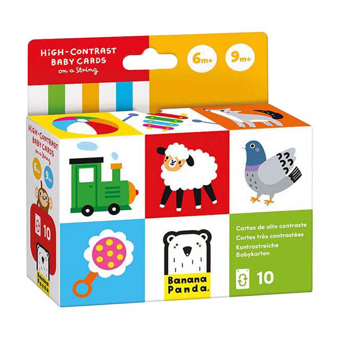 Afbeelding laden in galerijviewer, Banana panda - hoogcontrast babykaarten - 6-9 maanden