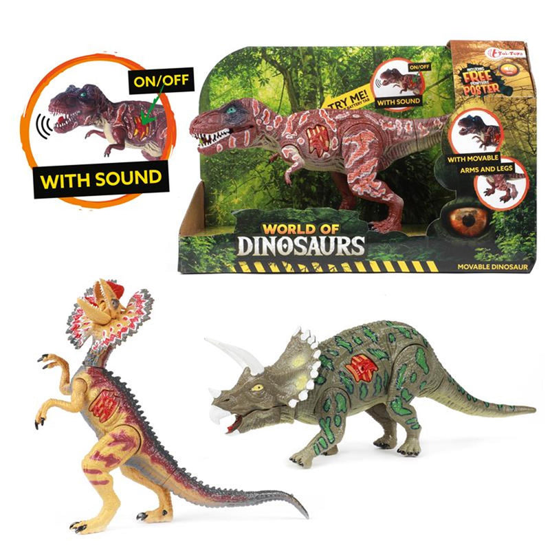 Load image into Gallery viewer, Toi-toys world of dinosaurs dilophosaurus, beweegbare dino met geluid