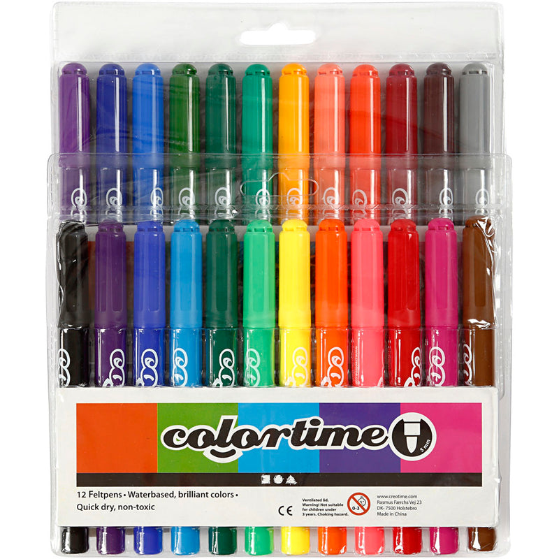 Cargue la imagen en el visor de la galería, Https: www.cchobby.nl colortime-stiften-lijndikte-5-mm-diverse-kleuren-24-stuk-1-doos