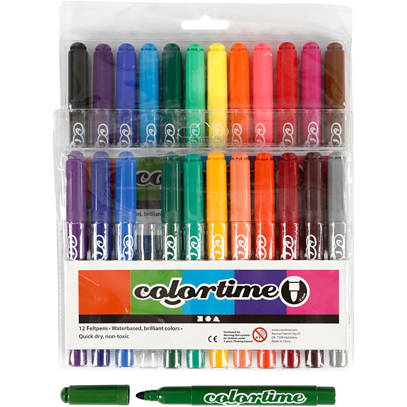 Cargue la imagen en el visor de la galería, Https: www.cchobby.nl colortime-stiften-lijndikte-5-mm-diverse-kleuren-24-stuk-1-doos