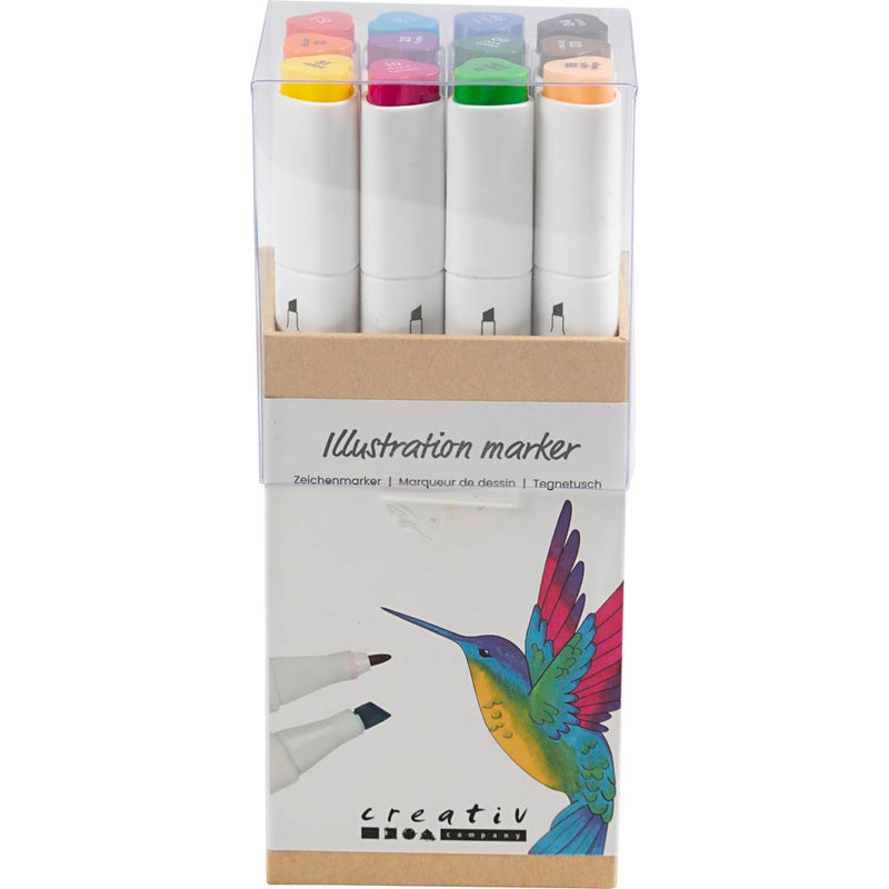 Afbeelding laden in galerijviewer, Creativ company http: www.cchobby.nl tekenstift-lijndikte-1-8-mm-standaardkleuren-12-stuk-1-doos