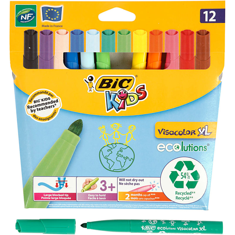 Afbeelding laden in galerijviewer, Bic http: www.cchobby.nl -visa-kleur-marker-lijndikte-3-mm-diverse-kleuren-12-stuk-1-doos