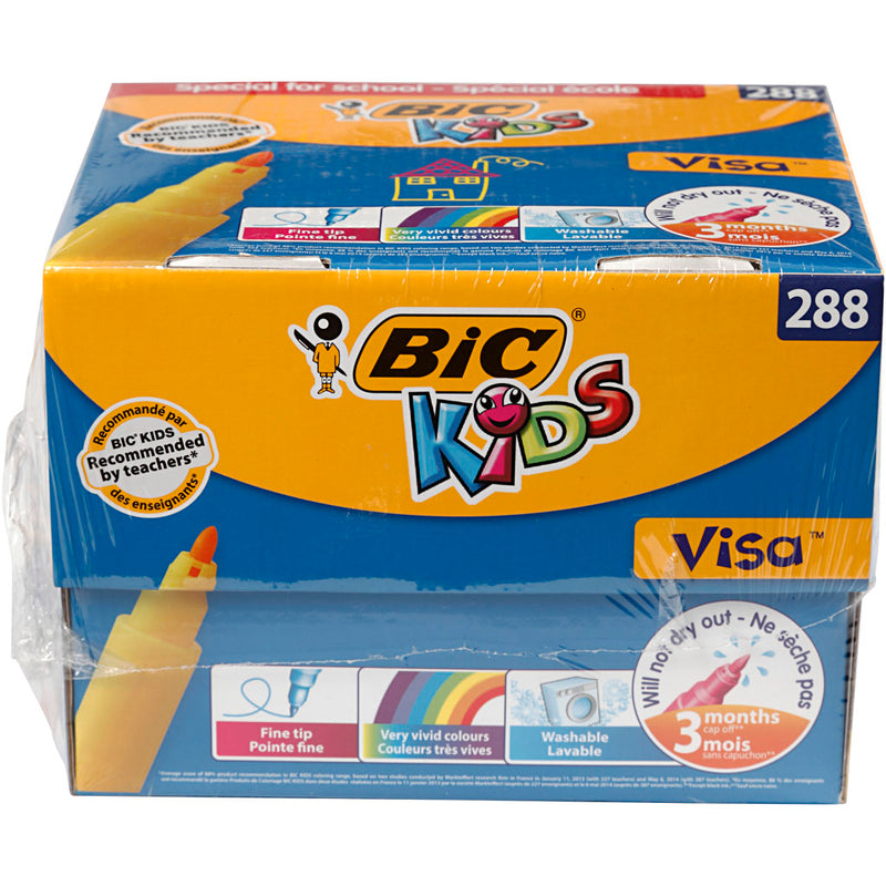 Load image into Gallery viewer, Bic https: www.cchobby.nl -visa-fijne-kleurstiften-lijndikte-1-6-mm-diverse-kleuren-12x24-stuk-1-doos