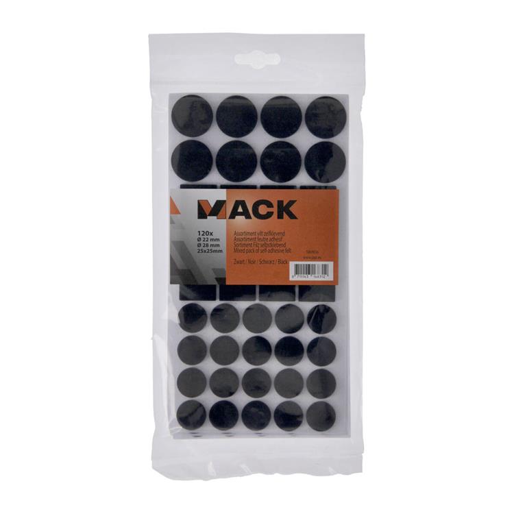 Chargez l'image dans la visionneuse de la galerie, Mack 1069036 - assortiment zelfklevend vilt zwart | 12 stuks