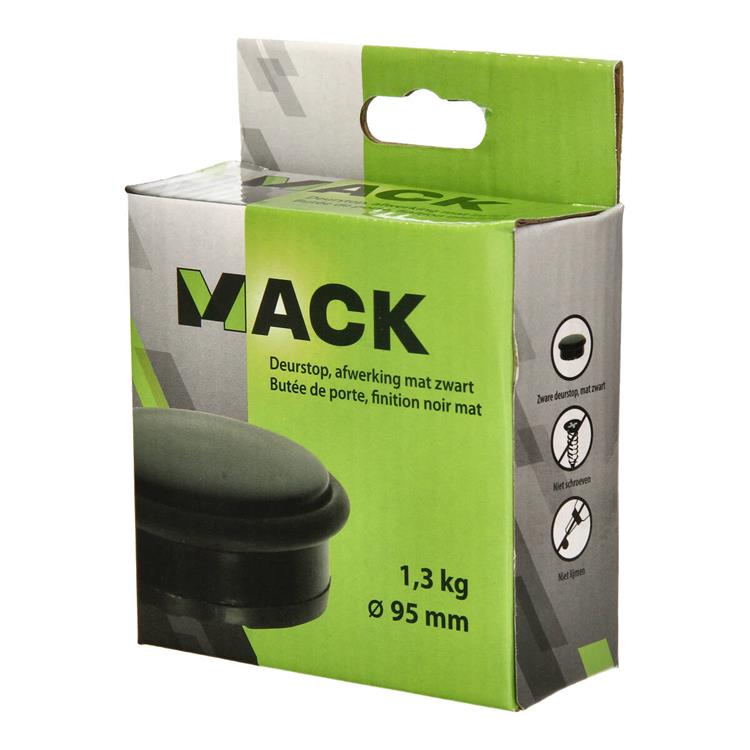 Afbeelding laden in galerijviewer, Mack 1069043 - zware deurstop zwart 1,3 kg ø 95mm hoogte 35mm | 6 stuks