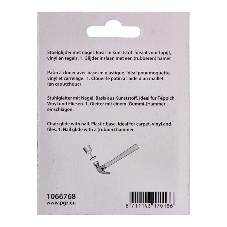 Afbeelding laden in galerijviewer, Mack 1066768 - stoelglijder nagel kunststof zwart ø 19 mm 12 st pcs | 6 stuks