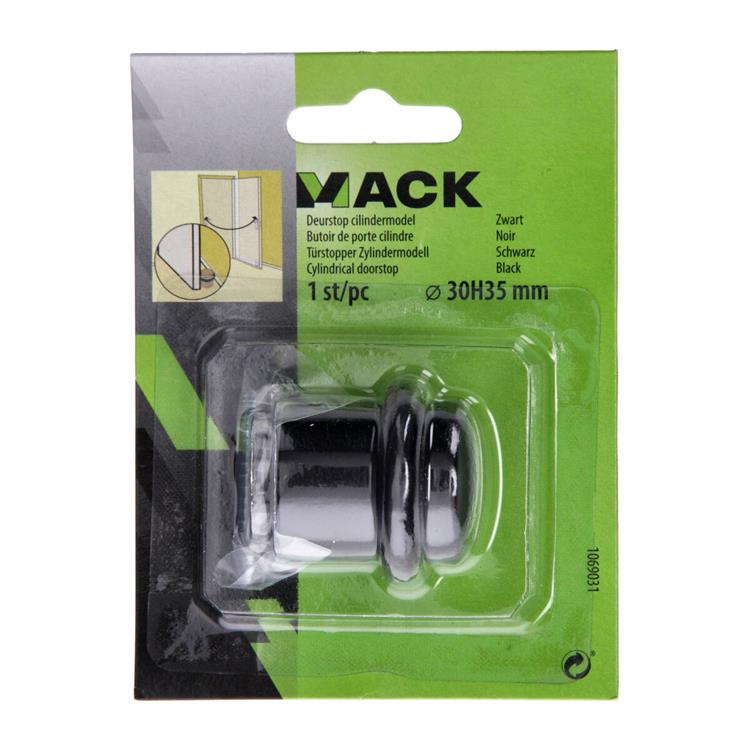 ギャラリービューアに画像をロードする, Mack 1069031 - deurstop cilindermodel zwart ø 30h35 mm 1 st pc | 6 stuks