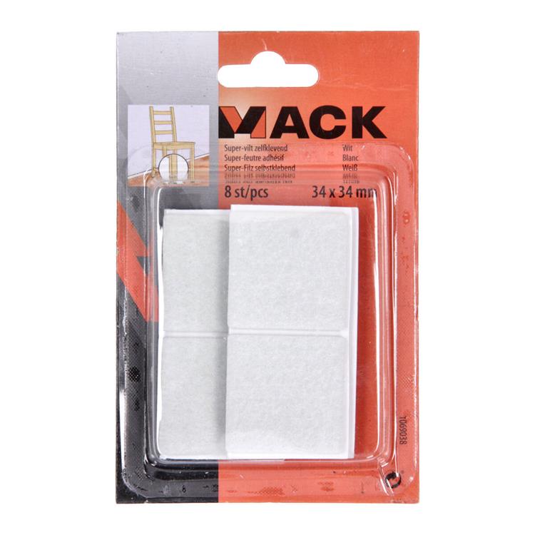 Afbeelding laden in galerijviewer, Mack 1069038 - super-vilt zelfklevend wit 34 x 34 mm 8 st pcs | 12 stuks