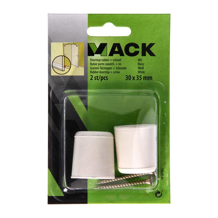 Afbeelding laden in galerijviewer, Mack 1069046 - deurstop rubber + schroef wit 30 x 35 mm 2 st pcs | 6 stuks