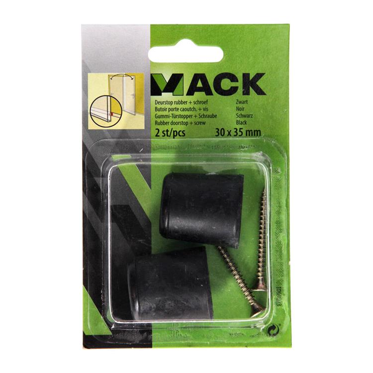 Afbeelding laden in galerijviewer, Mack 1069023 - deurstop rubber + schroef zwart 30 x 35 mm 2 st pcs | 6 stuks