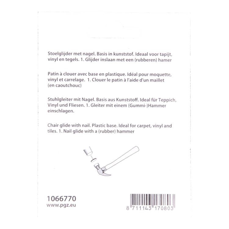 Cargue la imagen en el visor de la galería, Mack 1066770 - stoelglijder nagel kunststof zwart ø 28 mm 4 st pcs | 6 stuks