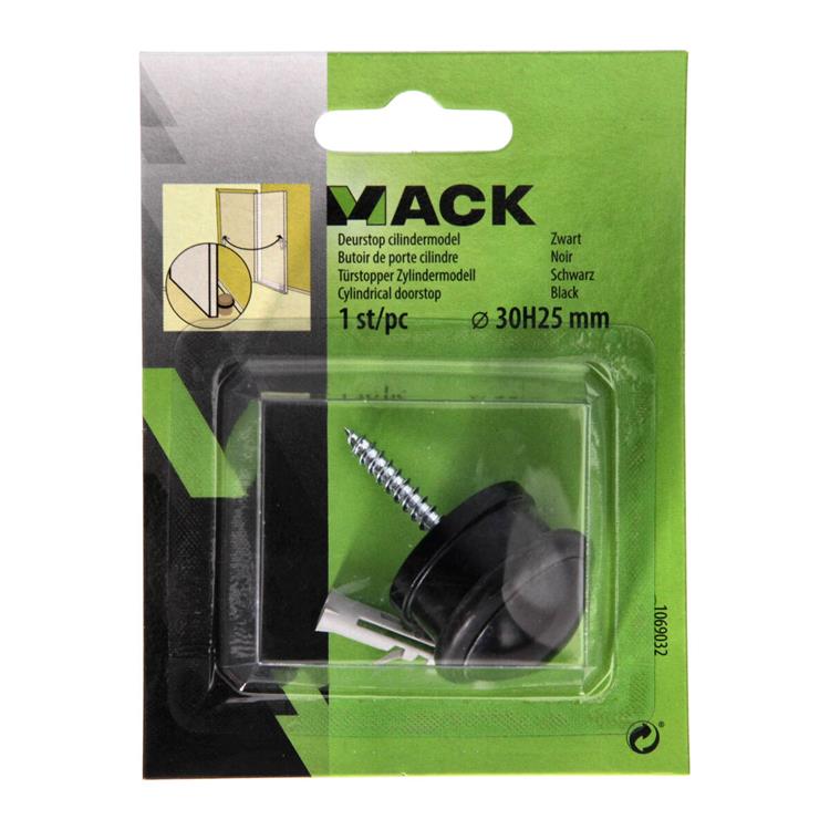Afbeelding laden in galerijviewer, Mack 1069032 - deurstop cilindermodel zwart ø 30h25 mm 1 st pc | 6 stuks
