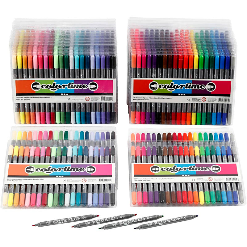 Cargue la imagen en el visor de la galería, Https: www.cchobby.nl colortime-dubbelstift-lijndikte-2-3-3-6-mm-standaardkleuren-extra-kleuren-24-doos-1-doos
