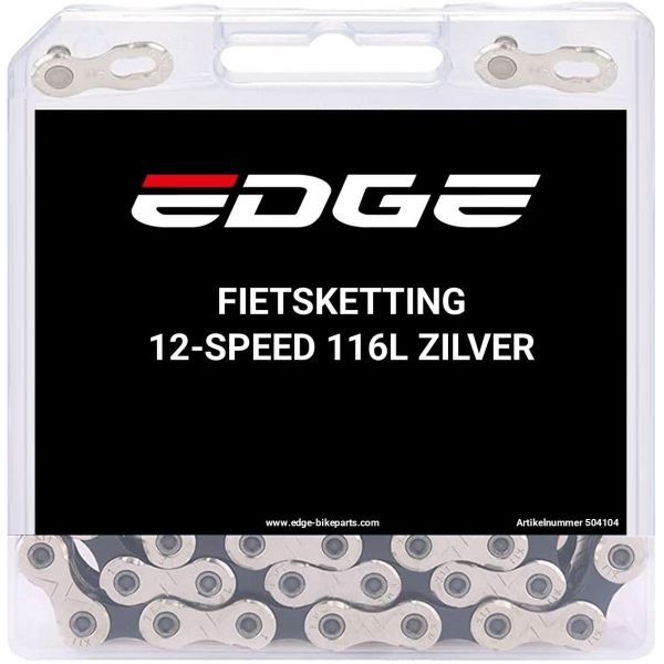 Load image into Gallery viewer, Edge fietsketting 12 speed chn-006 met 116 schakels - zilver