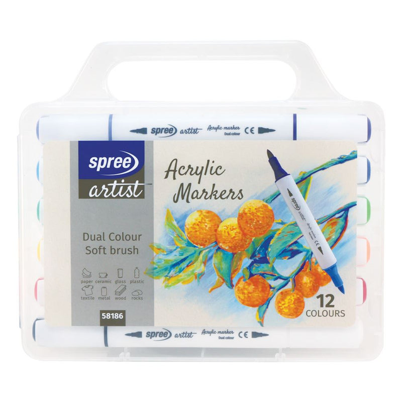 Afbeelding laden in galerijviewer, 12 acryl driehoekige markers met 2 kleur