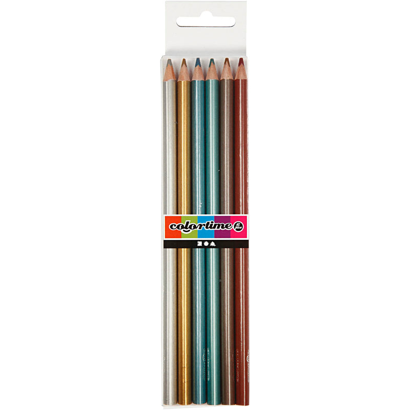 Laden Sie das Bild in Galerie -Viewer, Https: www.cchobby.nl colortime-kleurpotloden-l-17-45-cm-vulling-3-mm-metallic-kleuren-6-stuk-1-doos