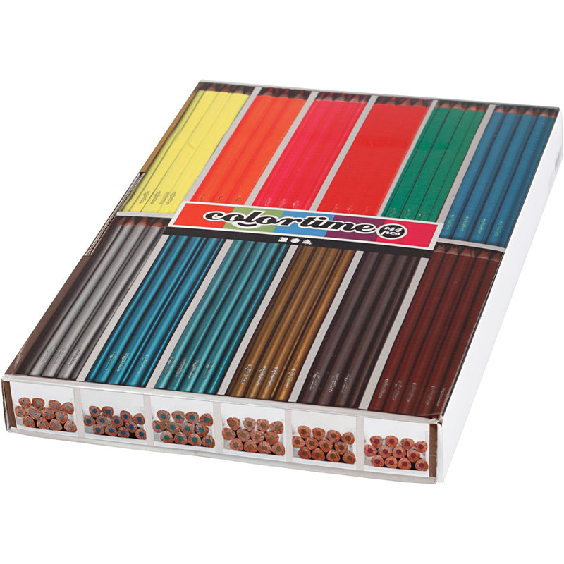 Load image into Gallery viewer, Creativ company https: www.cchobby.nl colortime-kleurpotloden-l-17-45-cm-vulling-3-mm-metallic-kleuren-neon-kleuren-144-stuk-1-doos