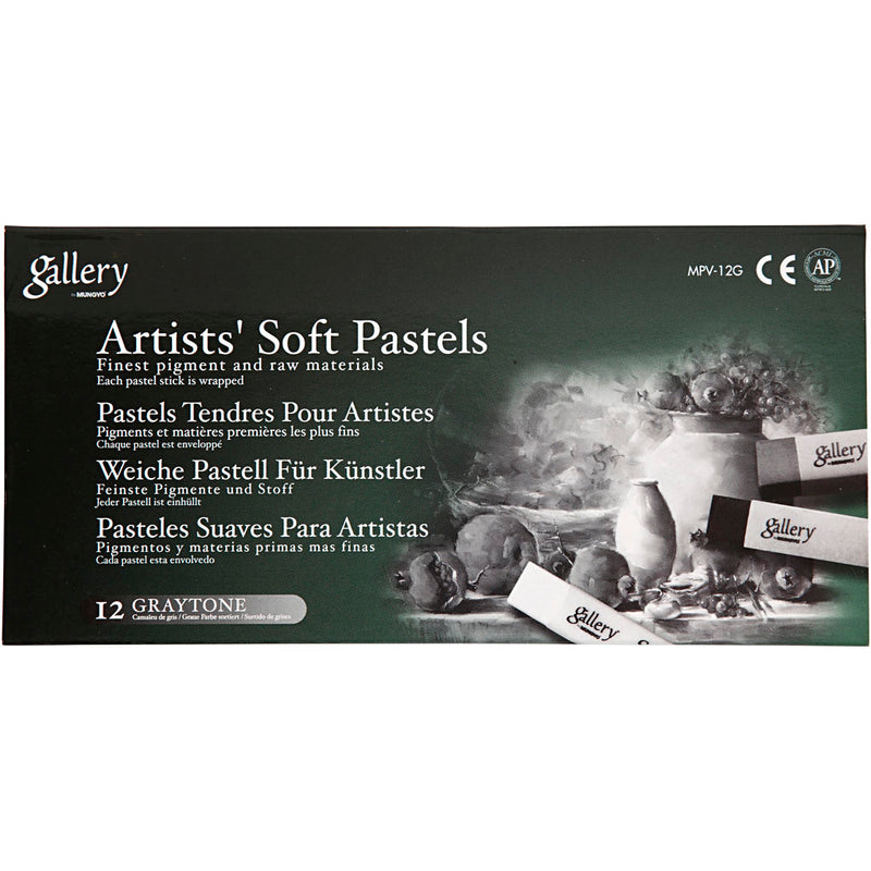 Load image into Gallery viewer, Creativ company https: www.cchobby.nl gallery-soft-pastel-set-l-6-5-cm-dikte-10-mm-zwart-wit-harmonie-12-stuk-1-doos