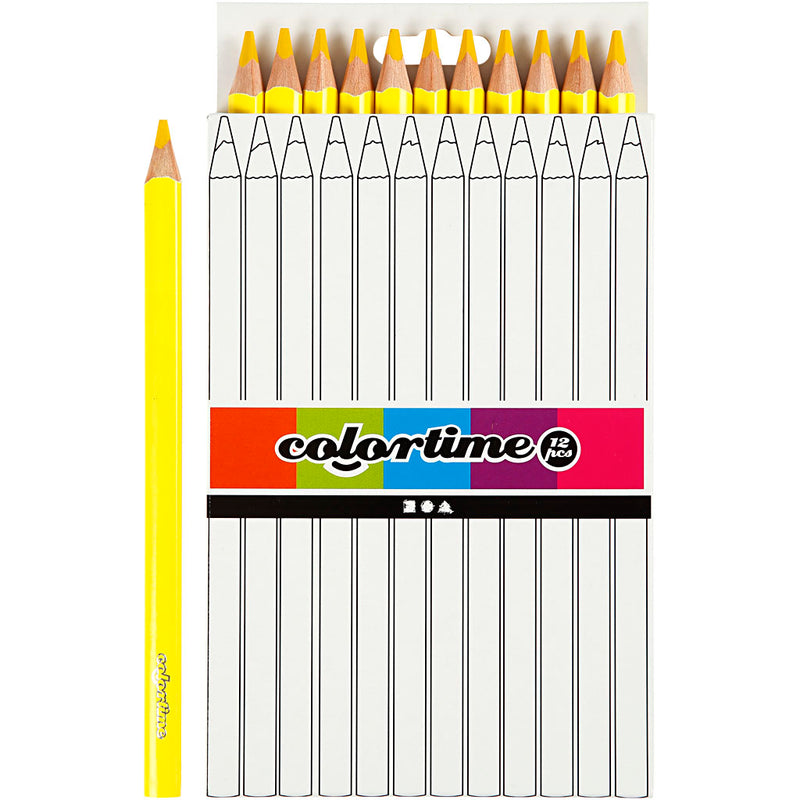 Load image into Gallery viewer, Creativ company driehoekige jumbo kleurpotloden - geel, 12st.