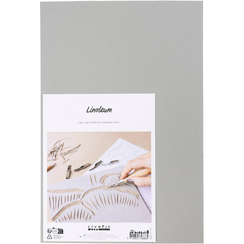 Afbeelding laden in galerijviewer, Https: www.cchobby.nl linoleum-afm-20x30-cm-dikte-3-mm-grijs-2-stuk-1-doos