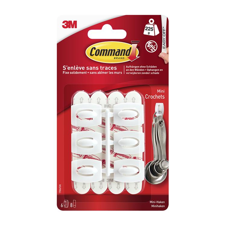 Chargez l'image dans la visionneuse de la galerie, 3m 1062198 - command witte haken met witte strips mini | 6 stuks