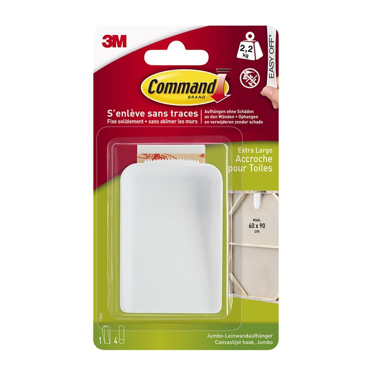 Chargez l'image dans la visionneuse de la galerie, 3m 1062192 - command canvas hanger jumbo17045, wit, 1hk+4s pk | 6 stuks