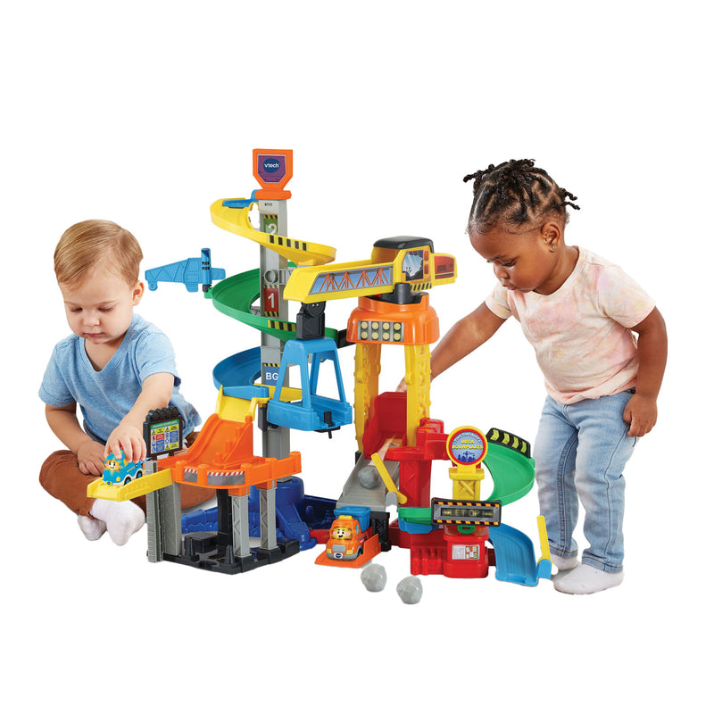 Chargez l'image dans la visionneuse de la galerie, Vtech toet toet auto's mega bouwplaats speelset - met speelgoed auto - educatief en interactief baby speelgoed - cadeau - vanaf 1 tot 5 jaar