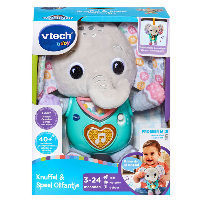 Afbeelding laden in galerijviewer, Vtech knuffel en speel olifantje grijs