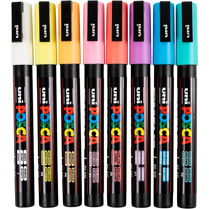 Afbeelding laden in galerijviewer, Https: www.cchobby.nl posca-marker-afm-pc-3m-lijndikte-0-9-1-3-mm-fijn-diverse-kleuren-8-div-1-doos
