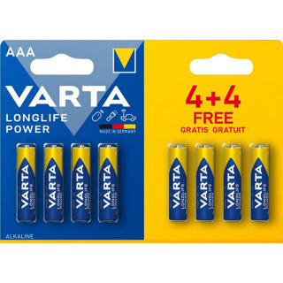Load image into Gallery viewer, Varta batterij aaa 4+4 alkaline longlife power | 20 stuks