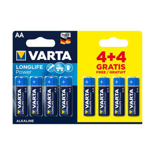 Load image into Gallery viewer, Varta batterij aa 4+4 alkaline longlife power | 20 stuks
