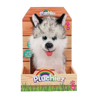 Afbeelding laden in galerijviewer, Pluchiez husky knuffel interactief speelgoed met uitlaten en blafgeluid.