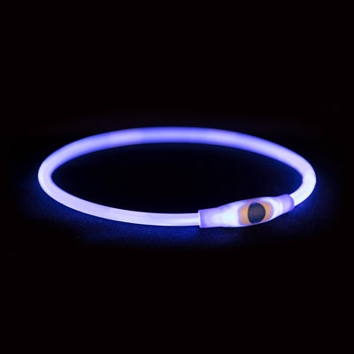 Afbeelding laden in galerijviewer, Merkloos sans marque trixie lichtgevende halsband usb flash light oplaadbaar tpu blauw