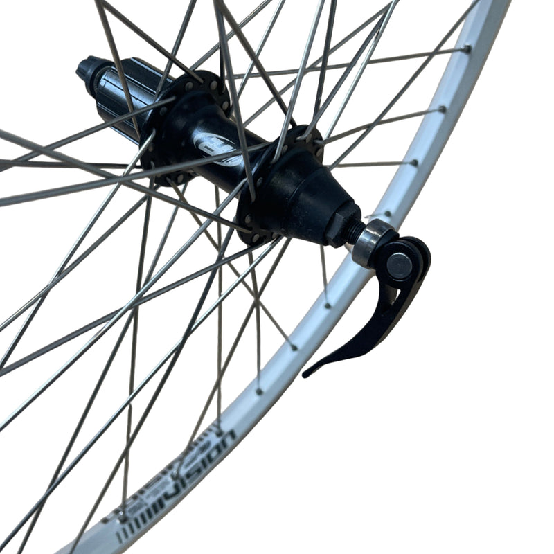 Afbeelding laden in galerijviewer, Rodi achterwiel 26 -559x19 iid skorpion alu. zilver fm32 qr cassette 8 9 sp. 14 rvs