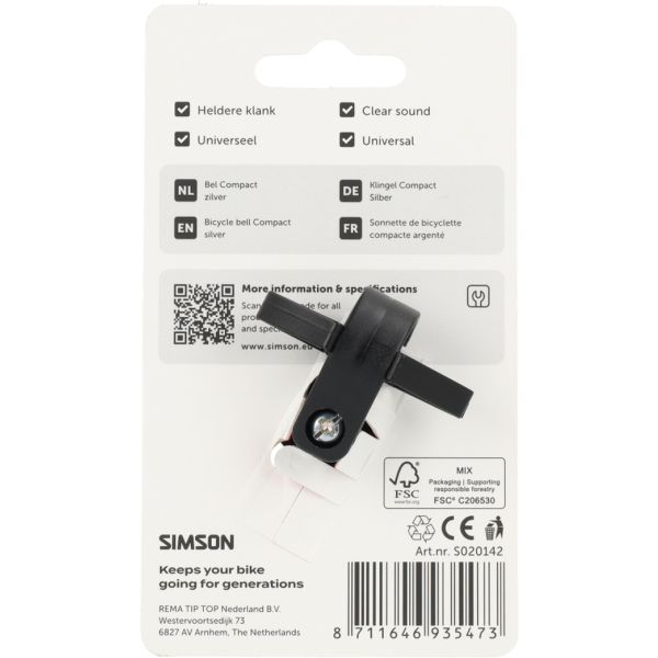 Afbeelding laden in galerijviewer, Simson bel compact zilver