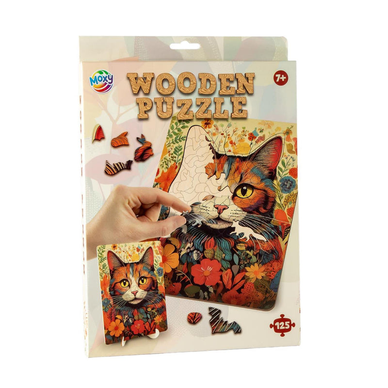 Load image into Gallery viewer, Moxy houten puzzel cat unieke vormen
