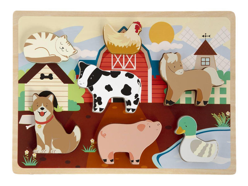 Chargez l'image dans la visionneuse de la galerie, Moxy houten puzzel 3d 29x21cm boederij wilde dieren 2 assorti
