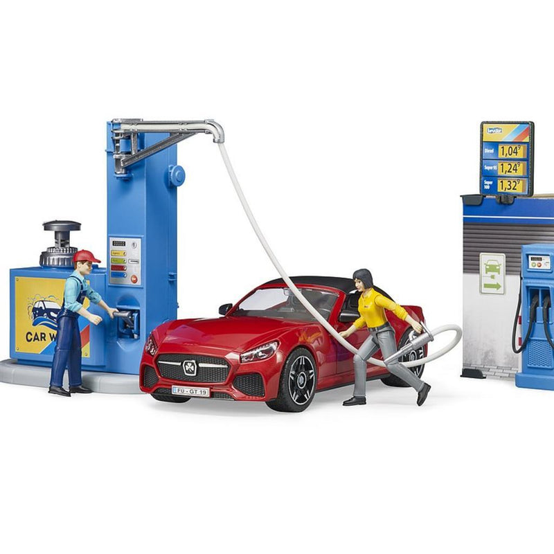 Load image into Gallery viewer, Bruder Bworld Tankstation en Carwash