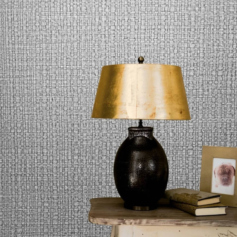 Load image into Gallery viewer, Noordwand behang vintage deluxe course fabric look grijs