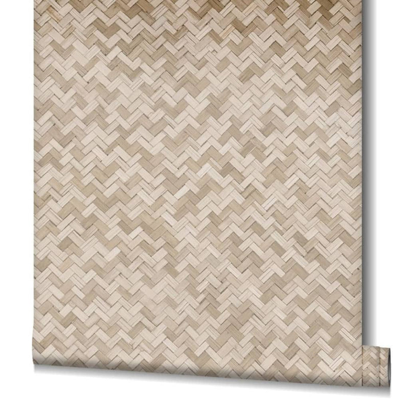 Load image into Gallery viewer, Noordwand behang botanica rattan wickerwork bruin en beige