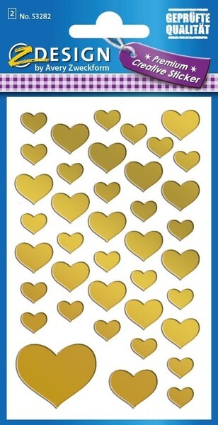 Load image into Gallery viewer, Avery av-53282 folie etiket z-design creative pakje a 2 vel gouden hartjes