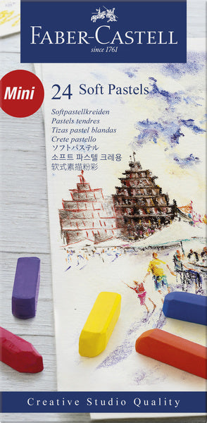 Load image into Gallery viewer, Faber castell fc-128224 pastelkrijt halve lengte etui à 24 stuks