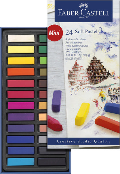 Load image into Gallery viewer, Faber castell fc-128224 pastelkrijt halve lengte etui à 24 stuks