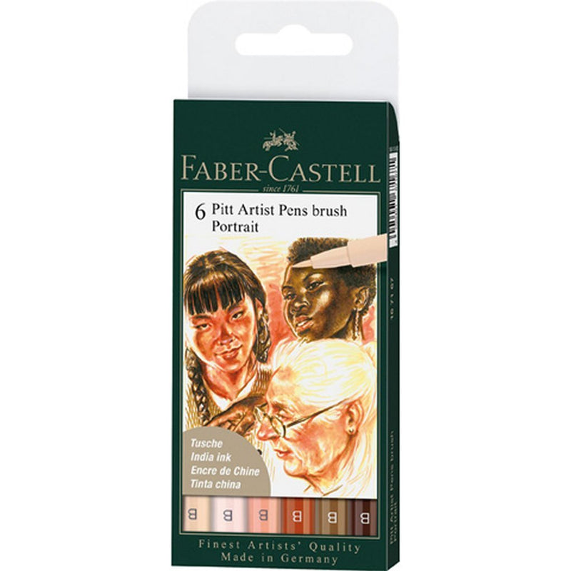 Load image into Gallery viewer, Faber castell fc-167167 pitt artist pens brush portrait 6 stuks