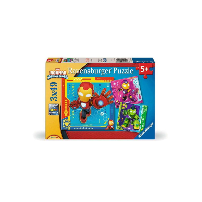 Afbeelding laden in galerijviewer, Ravensburger puzzel iron man his awesome friends 3x49 stukjes