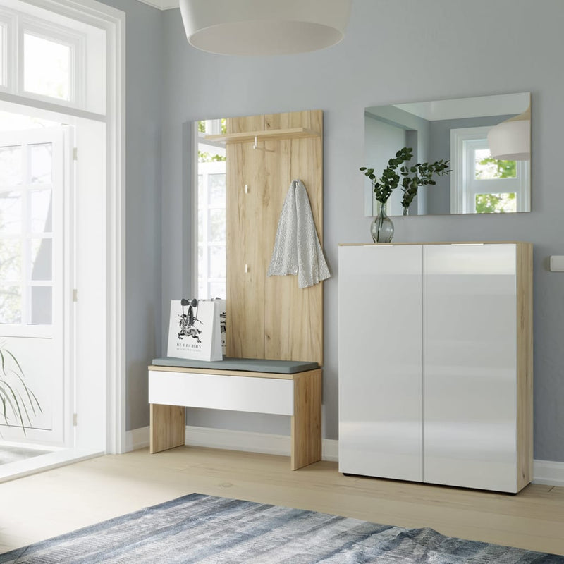 Load image into Gallery viewer, Germania Germania Schoenenbank GW-Avino 38x92x51 cm Navarra eikenkleurig en wit