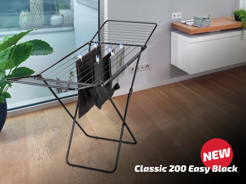 Afbeelding laden in galerijviewer, Leifheit droogrek classic 200 easy zwart